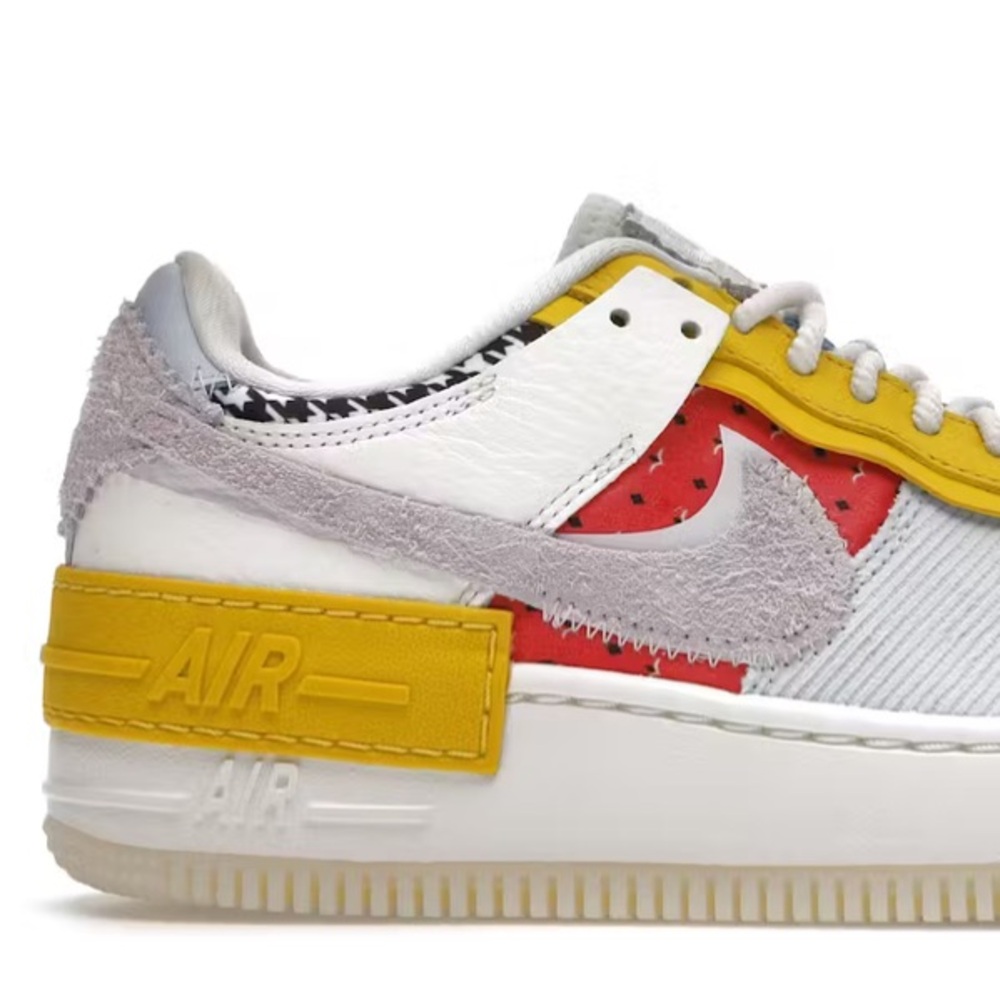 Nike Air Force 1 Low Shadow Houndstooth Red Yellow